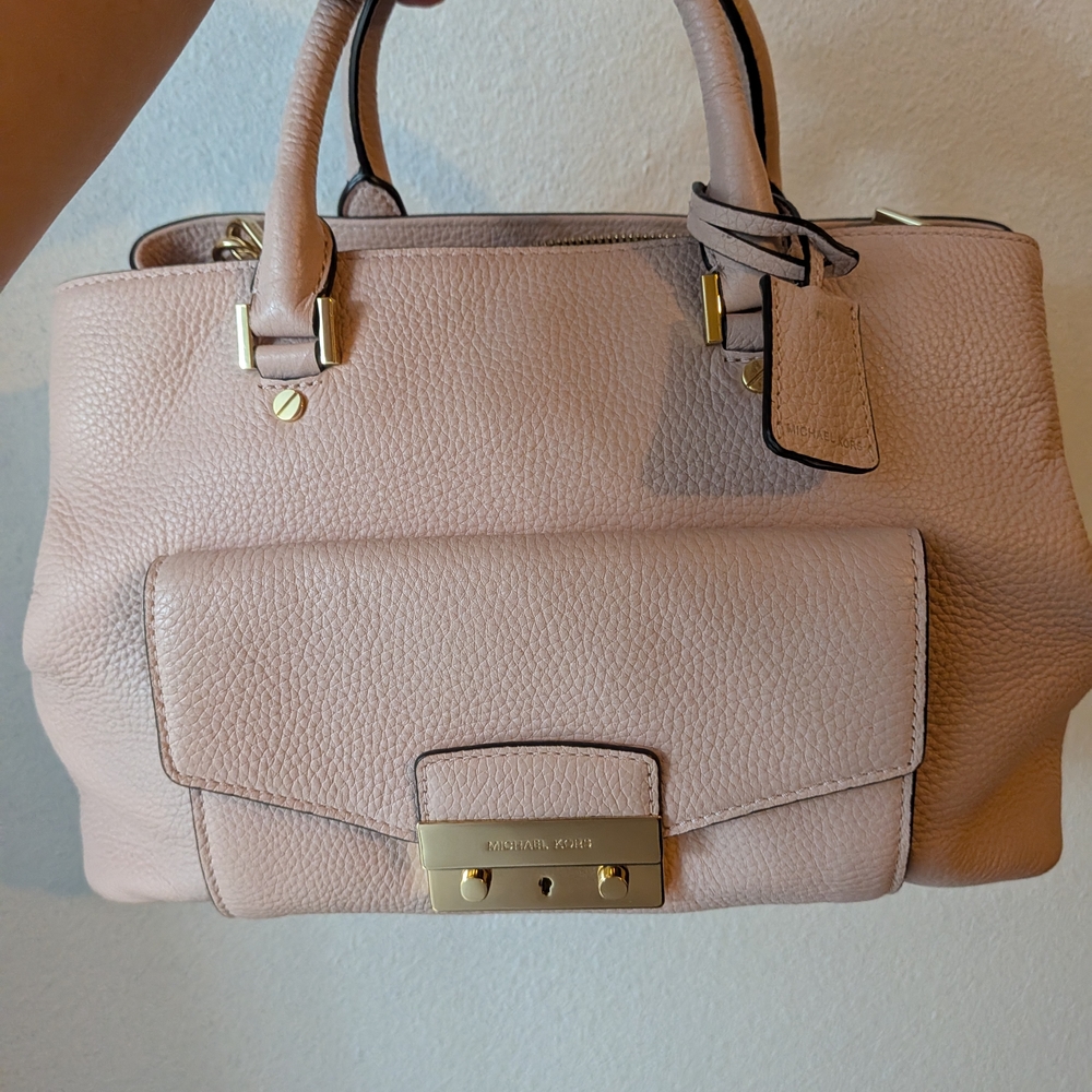 Michael Kors Pink Satchel with Gold Accents